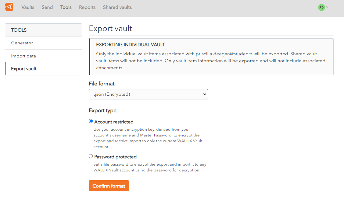 Create encrypted export - choose export type.png